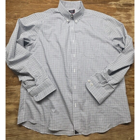 UNTUCKit Mens XL Blue Plaid Button Up Regular Fi Long Sleeve Wrinkle Free Cotton - Picture 1 of 3